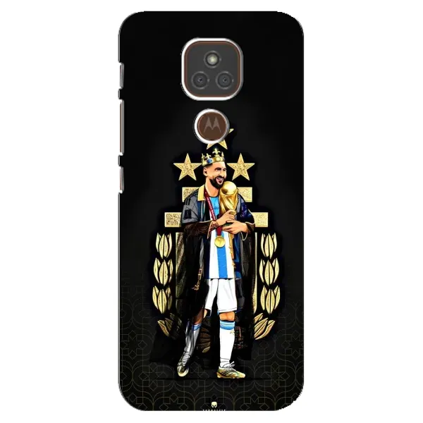Чехол с рисунком «Месси король» для Motorola MOTO E7 Plus