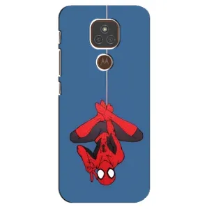 Чехол Супергерой Человека Паука на Motorola MOTO E7 Plus (На паутине)