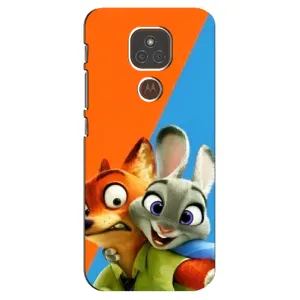 Чехлы ЗВЕРОПОЛИС для Motorola MOTO E7 Plus (Ник и Хопс)