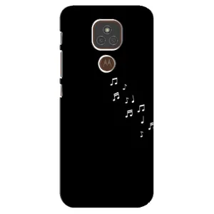Чохол з картинками на чорному фоні для Motorola MOTO E7 Plus (Ноти)