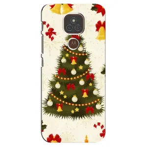 Чехол Новогодняя Елка на Motorola MOTO E7 Plus (Новогодний принт)