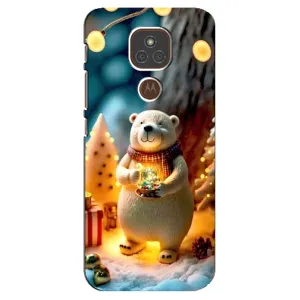 Чехлы на Новый Год Motorola MOTO E7 Plus (Новогодний ведмеженок)