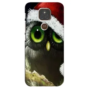 Чехлы с принтом СОВЫ для Motorola MOTO E7 Plus (Новогодняя Сова)