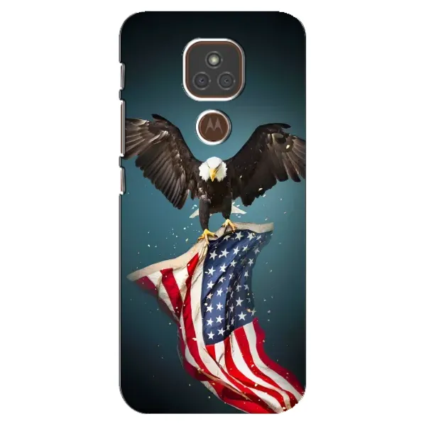 Чехол с рисунком «Орел и флаг» для Motorola MOTO E7 Plus