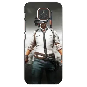 Силиконовый чехол с картинкой "Герой Pubg" на Motorola MOTO E7 Plus (Пабг)