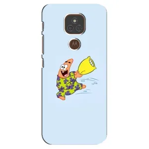 Чехлы с Патриком на Motorola MOTO E7 Plus (Патрик с подушкой)