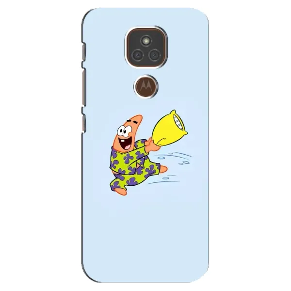 Чехол с рисунком «Патрик с подушкой» для Motorola MOTO E7 Plus