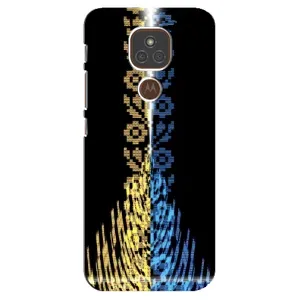 Силиконовый Чехол на Motorola MOTO E7 Plus (Патриотическая вышиванка)