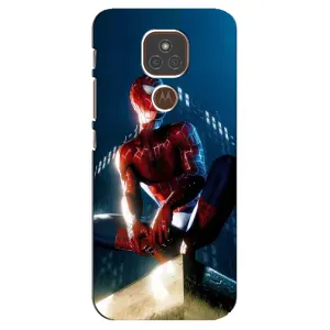 Чехол Супергерой Человека Паука на Motorola MOTO E7 Plus (Паук на доме)