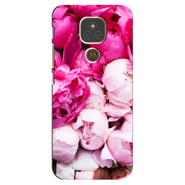 Чехол с рисунком «Пионы» для Motorola MOTO E7 Plus Чехол с рисунком «Пионы» для Motorola MOTO E7 Plus