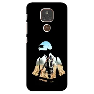 Силиконовый чехол с картинкой "Герой Pubg" на Motorola MOTO E7 Plus (Пубг мен)