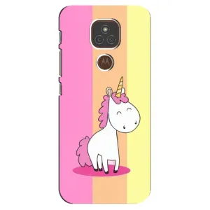 Чехол Unicorn на Motorola MOTO E7 Plus (Радужный Единорог)
