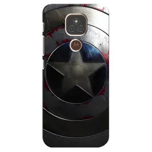 Чехол с Щитом Капитана Америки на Motorola MOTO E7 Plus (Ретро Щит Капитана)