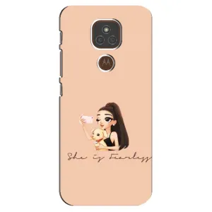 Силиконовый Чехол на Motorola MOTO E7 Plus с картинкой Стильных Девушек (С собакой)