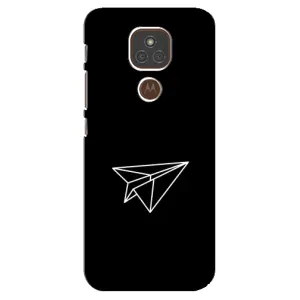 Чохол з картинками на чорному фоні для Motorola MOTO E7 Plus (Літак)