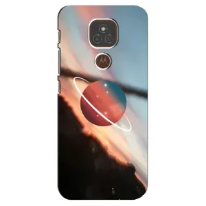 Чехол (ТПУ) с планетами на Motorola MOTO E7 Plus (Сатурн)