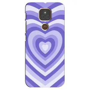 Чехлы с тематикой "Маленькие Сердечки" на Motorola MOTO E7 Plus (Сердце фиолет)