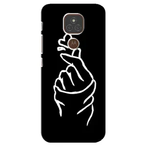 Чехлы (Знак сердечка) на Motorola MOTO E7 Plus (Сердце на черном)