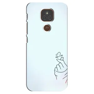 Чехлы (Знак сердечка) на Motorola MOTO E7 Plus (Сердце на голубом)