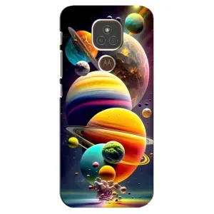 Чехол (ТПУ) с планетами на Motorola MOTO E7 Plus (Солнечна система)