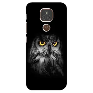 Чехлы с принтом СОВЫ для Motorola MOTO E7 Plus (Сова на чёрном)