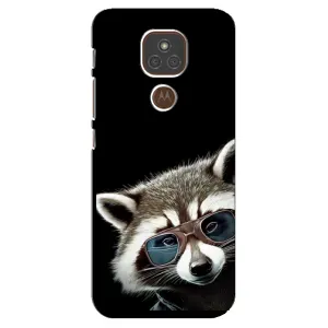 Силиконовый Чехол с Енотами на Motorola MOTO E7 Plus (Стильный Енот)