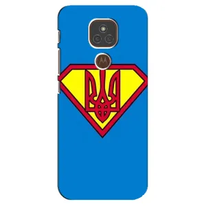 Чехол с картинкой (Патриотический ГЕРБ) на Motorola MOTO E7 Plus (Super - Герб)