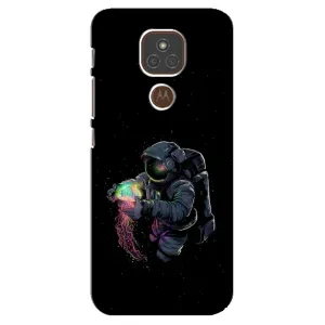 Силиконовый Чехол с принтом "Космонавты" на Motorola MOTO E7 Plus (В руках земля)