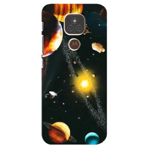 Чехол (ТПУ) с планетами на Motorola MOTO E7 Plus (Вид с космоса)
