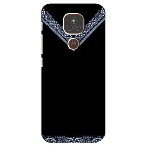 Силиконовый Чехол на Motorola MOTO E7 Plus (Воротник вышиванки)