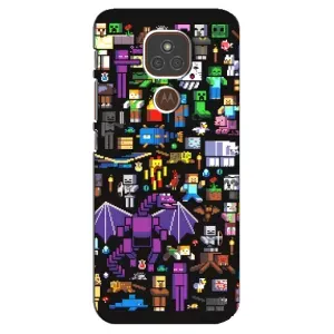 Чехол майнкрафт для Motorola MOTO E7 Plus (Все персонажи)