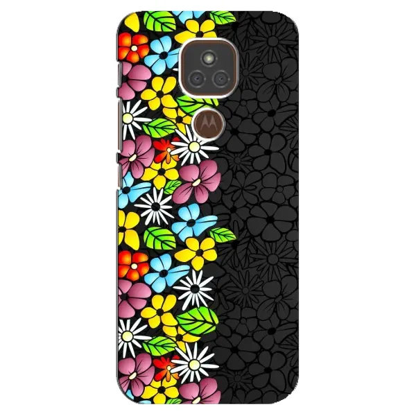 Чехол с рисунком «Яркие цветы» для Motorola MOTO E7 Plus
