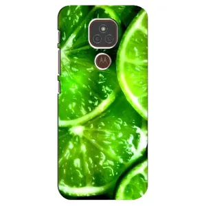 Чохол з зображенням смачної їжі для Motorola MOTO E7 Plus (Яскравий Лайм)