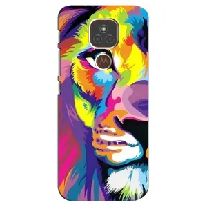 Чехол с картинкой на Motorola MOTO E7 Plus (Яркий Лев)