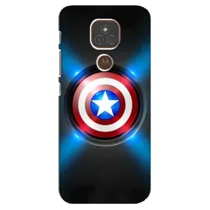 Чехол с Щитом Капитана Америки на Motorola MOTO E7 Plus (Яркий Щит Капитана)