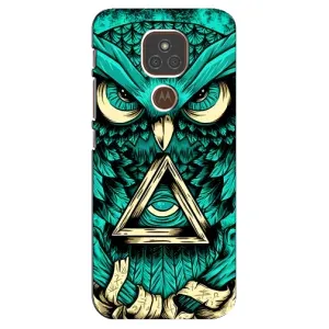 Чехлы с принтом СОВЫ для Motorola MOTO E7 Plus (Зеленая сова)