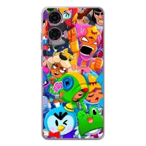 Силиконовый Чехол на Motorola MOTO G04 с картинкой Brawl Stars (Brawl-Stars)