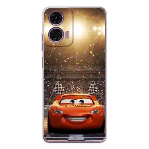 Чехол с принтом Маквин для Motorola MOTO G04 (Молния Маквин стадион)