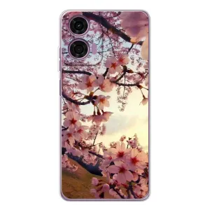 Чехол с принтом САКУРЫ на Motorola MOTO G04 (Цветущая сакура)