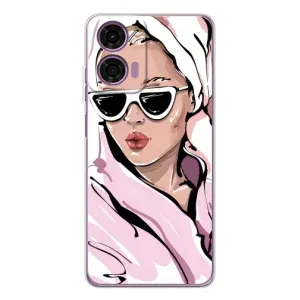 Чехол с картинкой Модные Девчонки Motorola MOTO G04 (Девушка в халате)