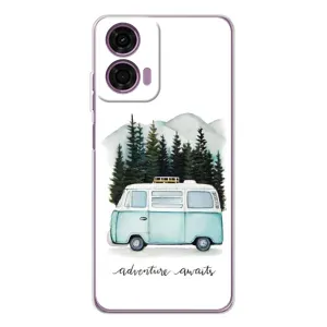 Силиконовый бампер с картинкой машины на Motorola MOTO G04 (Домик на колесах)
