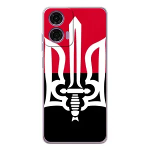 Чехлы УПА (Красно-Чёрный) на Motorola MOTO G04 (Герб Украины)