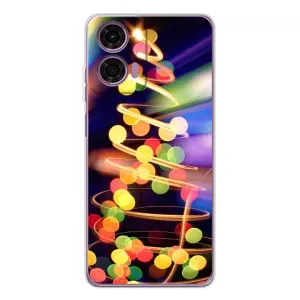 Чехол Новогодняя Елка на Motorola MOTO G04 (Гирлянды)