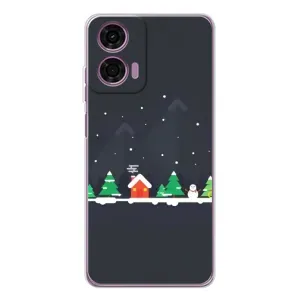 Силиконовый бампер на рождество для Motorola MOTO G04 (Город зимний)