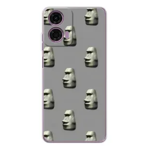 Бампер с принтом Мемы для Motorola MOTO G04 (Каменное лицо)