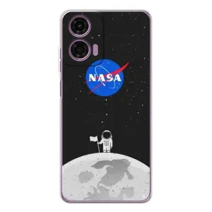 Силиконовый бампер с принтом "Наса" на Motorola MOTO G04 (Космонавт NASA)