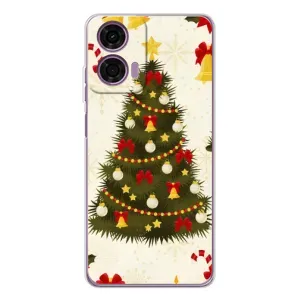 Чехол Новогодняя Елка на Motorola MOTO G04 (Новогодний принт)