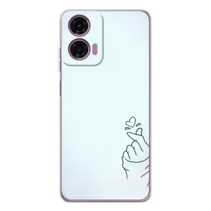 Чехлы (Знак сердечка) на Motorola MOTO G04 (Сердце на голубом)
