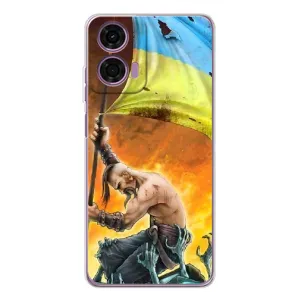 Чехол с картинкой (Патриотический КОЗАК) на Motorola MOTO G04 (Сильный Козак)