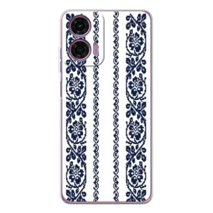 Силиконовый Чехол на Motorola MOTO G04 с картинкой Вышиванки (Синяя вышиванка)